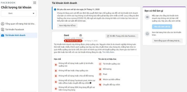 quảng cáo Facebook bị vô hiệu hóa 2