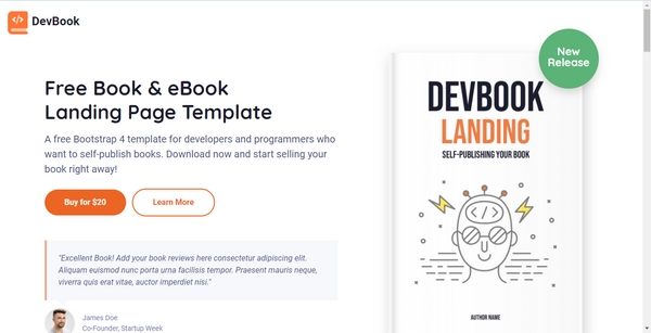 landing page template free 2